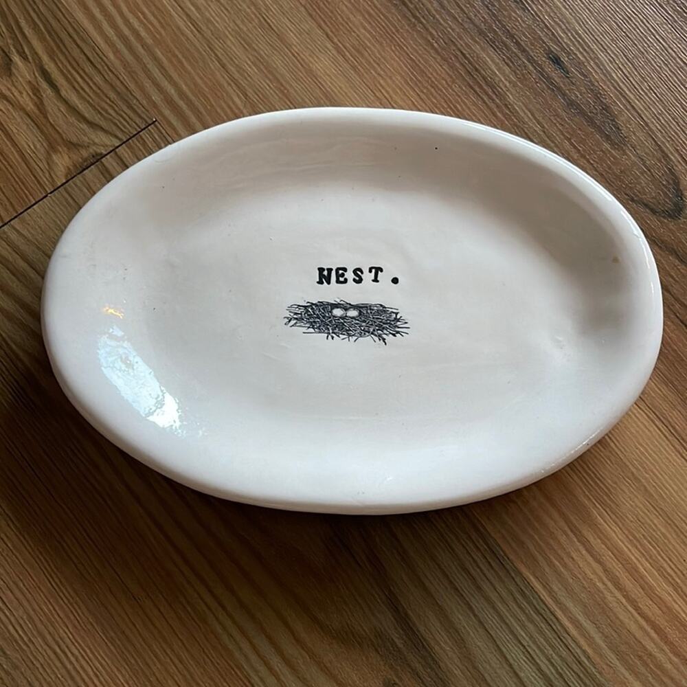 Rae Dunn Vintage M Studios Nest Oval Appetizer SnackPlate